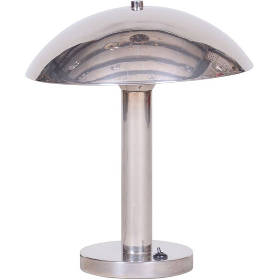 Image 1 of Vintage Art Deco Silber Tischlampe, Tschechisch 1930