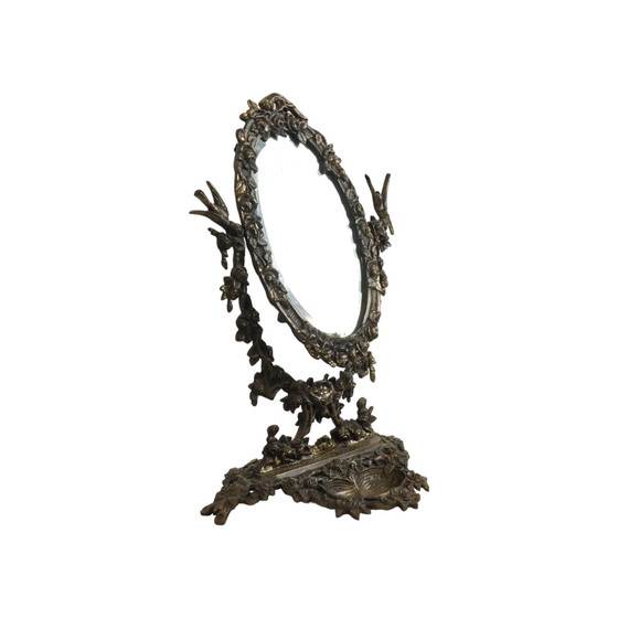 Image 1 of Antiker Tischspiegel Vergoldete Bronze