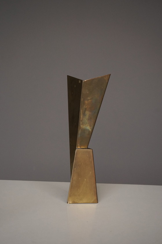 Image 1 of Kubistische Metallvasen im Art-Deco-Stil, zugeschrieben WMF, 1930er Jahre