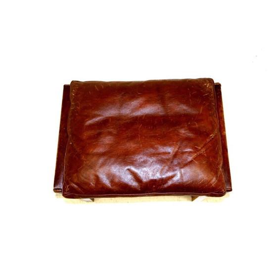 Image 1 of Vintage Leder und Palisander Sessel mit Fußstütze, Dänemark 1960
