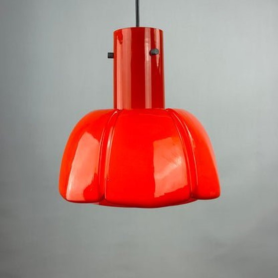 Image 1 of Glashütte Limburg Pendelleuchte - Rotes Glas, Blumenform