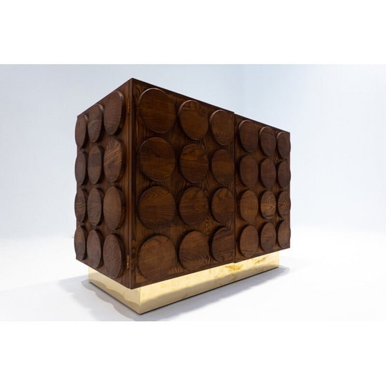 Image 1 of Alte 3-türige Kommode aus Holz und Messing, Italien