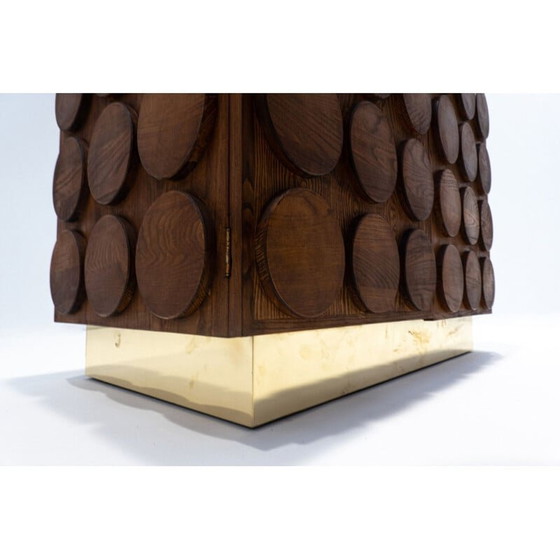 Image 1 of Alte 3-türige Kommode aus Holz und Messing, Italien