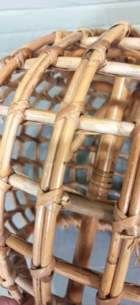 Image 1 of Vintage Rattan Ottomane, rund