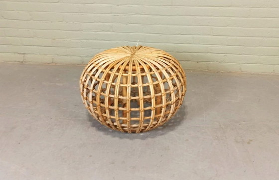 Image 1 of Vintage Rattan Ottomane, rund