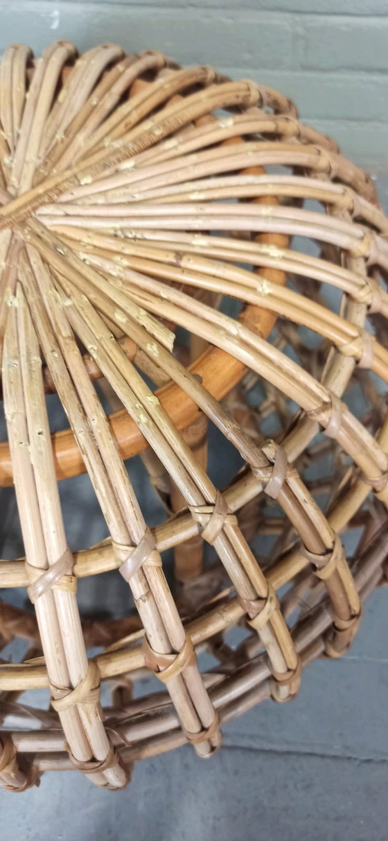 Image 1 of Vintage Rattan Ottomane, rund