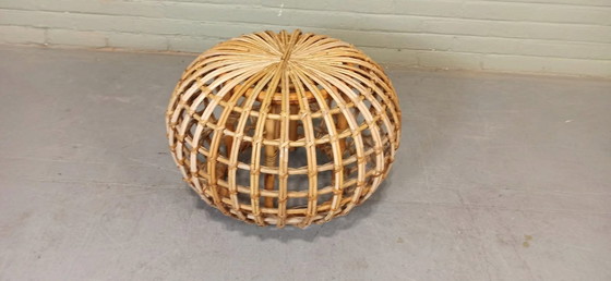 Image 1 of Vintage Rattan Ottomane, rund