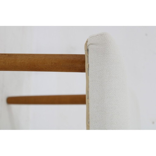 Vintage Hocker aus dänischer Buche mit Stoff, 1960er Jahre