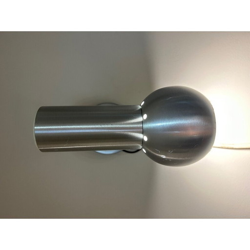 Wandlampe aus gebürstetem Metall, 1970