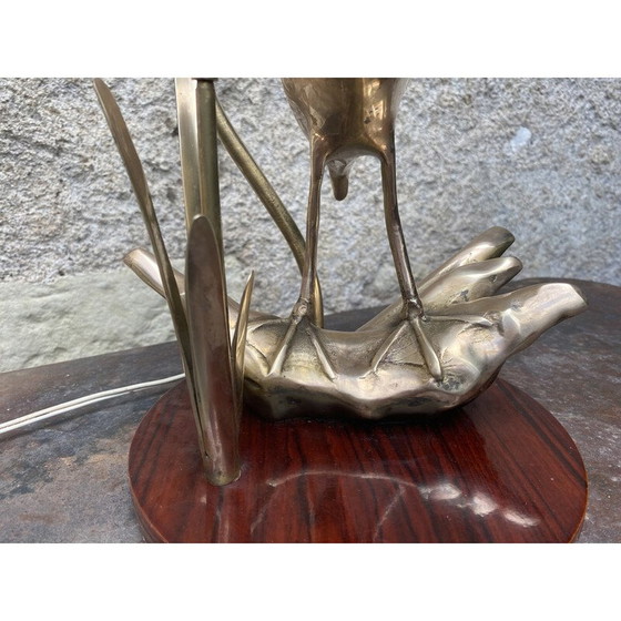 Image 1 of Alte Reiherlampe aus Messing, 1970