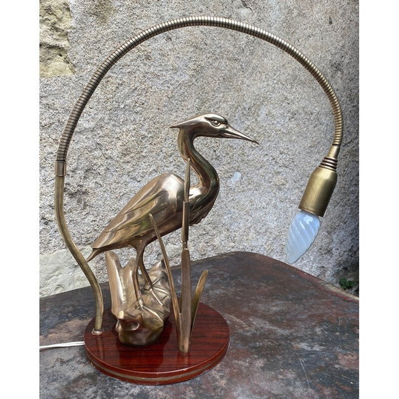 Image 1 of Alte Reiherlampe aus Messing, 1970