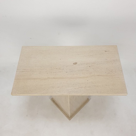 Image 1 of Italienischer Vintage-Travertin-Sockel, 1980er Jahre