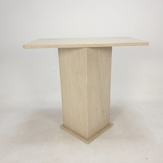 Image 1 of Italienischer Vintage-Travertin-Sockel, 1980er Jahre