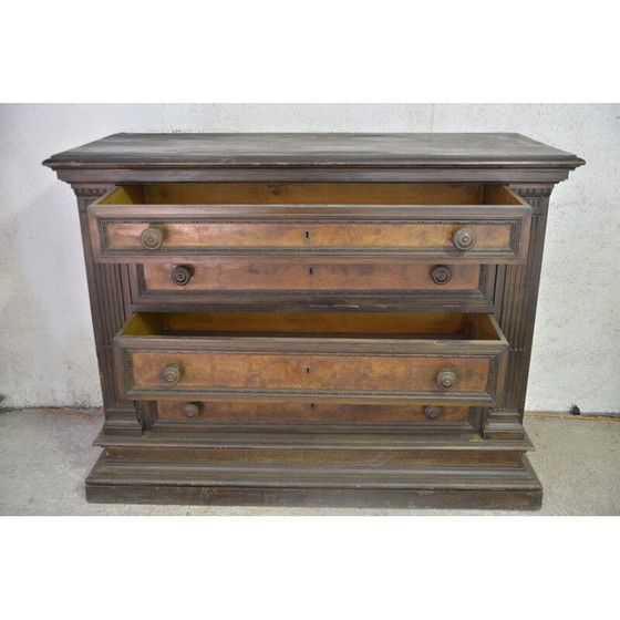 Image 1 of Vintage Nussbaum Kommode mit 4 Schubladen, Italien 1930