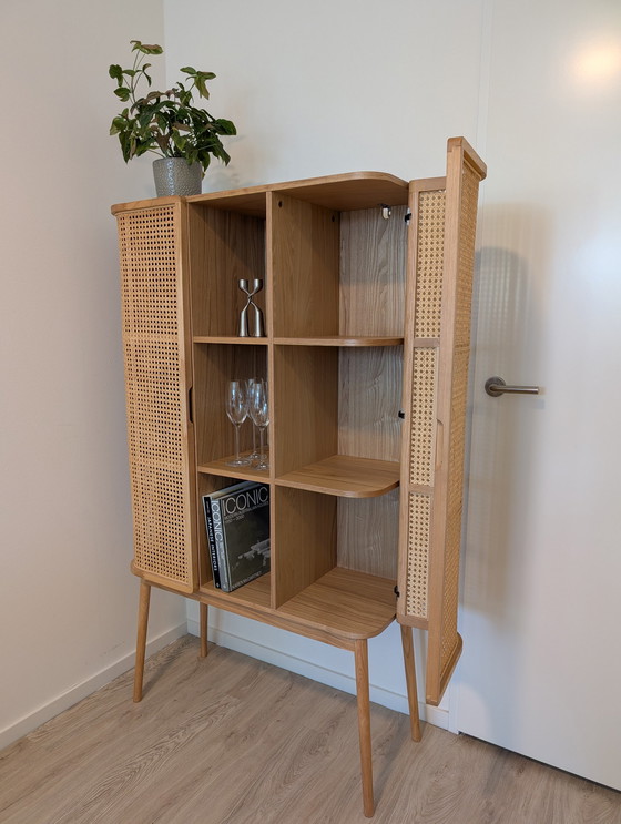 Image 1 of Rattan-Wandschrank aus Holz