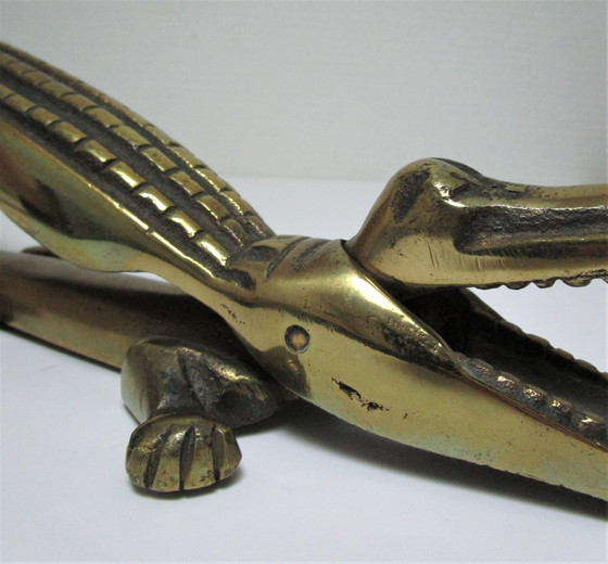 Image 1 of Nussknacker Krokodil Xl Messing L. 35 cm