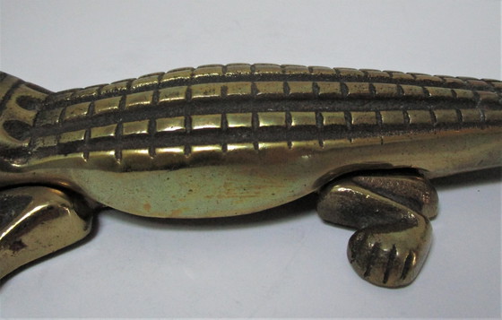 Image 1 of Nussknacker Krokodil Xl Messing L. 35 cm