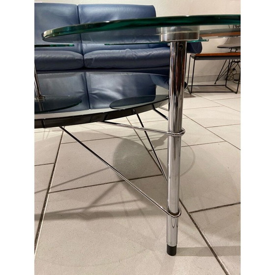 Image 1 of Schwarzer Glastisch von Michel Boyer, 1990