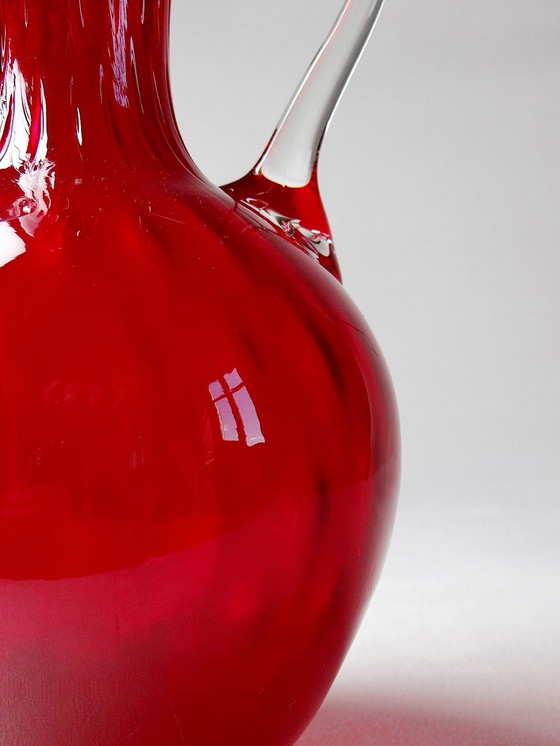 Image 1 of Kleine Vase Amphore Etruskischer Stil Murano Rot 50er Jahre