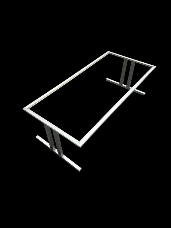 Image 1 of Couchtisch aus gebürstetem Stahl 1970