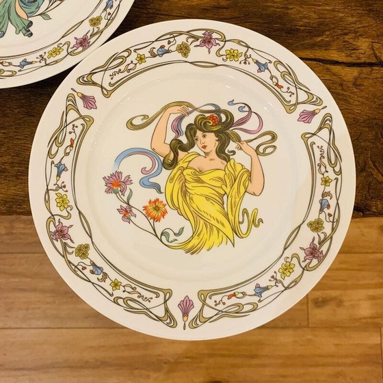 Image 1 of 6 flache Vintage-Teller, Frankreich