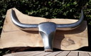 Ranch Longhorn Aluminium Schädel mit Geweih 88 cm breit