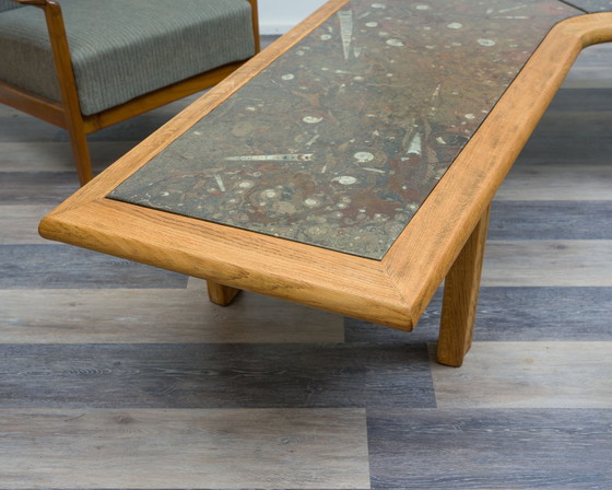 Image 1 of Couchtisch  Boomerang, Fossilstein Marmor 70Er Jahre