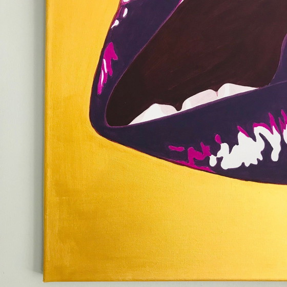Image 1 of Gemälde - Tim Tilman - Golden Woman With Beautiful Lips - Pop Art - 2022