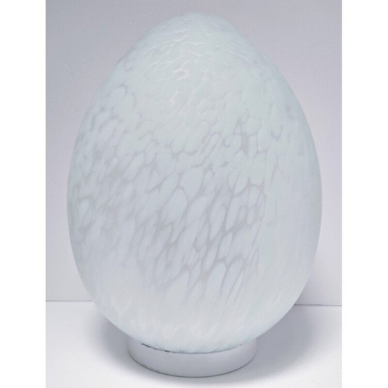 Image 1 of Eiförmige Vintage-Lampe aus gesprenkeltem Glas für Domec Luminaires, Frankreich 1970