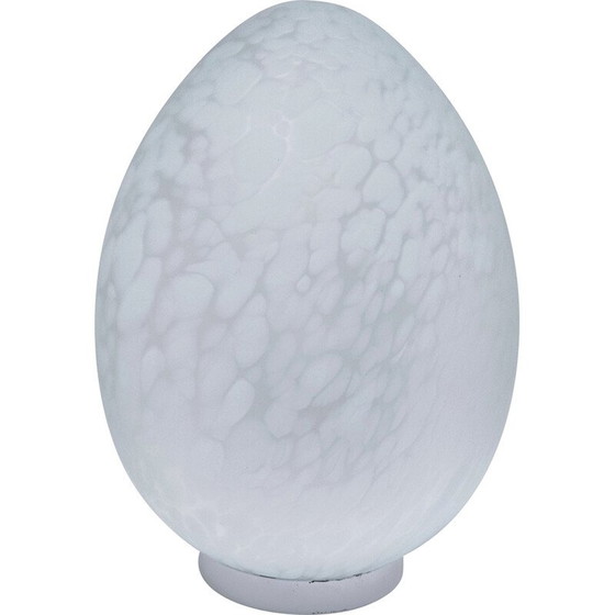 Image 1 of Eiförmige Vintage-Lampe aus gesprenkeltem Glas für Domec Luminaires, Frankreich 1970