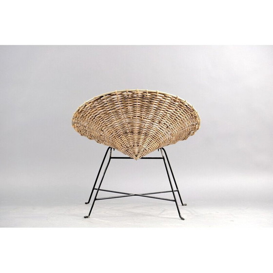Image 1 of Vintage-Stuhl aus Eisen und Korbgeflecht, Deutschland 1960