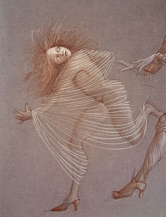 Image 1 of Leonor Fini: "Die Flucht, Passionsfrüchte" Heliogravüre, in der Platte signiert.