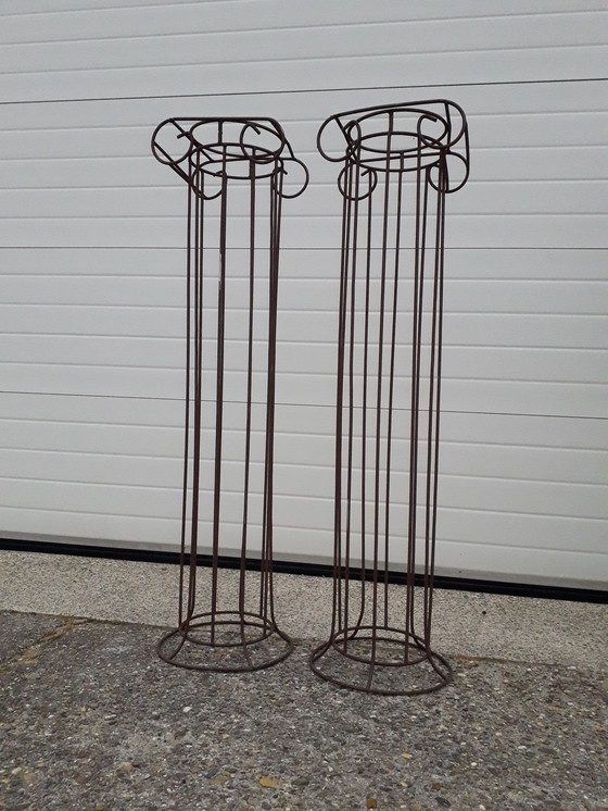 Image 1 of 2x Vintage Metall Ionische Säulen