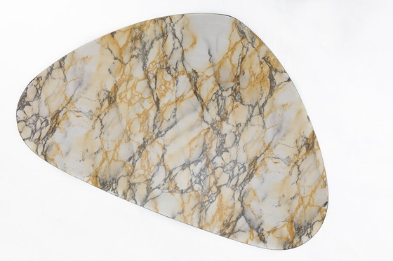 Image 1 of Mid-Century Modern Tripod Couchtisch mit Marmorplatte, 1960er Jahre