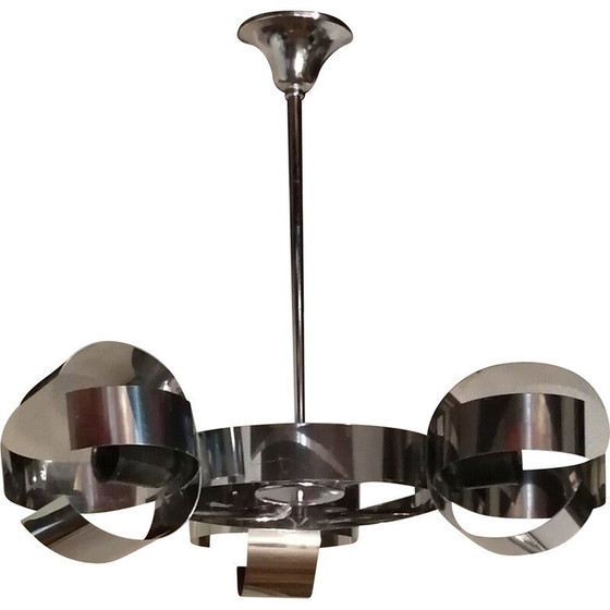Image 1 of Vintage-Kronleuchter aus verchromtem Metall, 1970