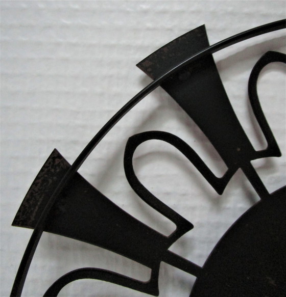 Image 1 of Wanduhr Metall Deutsches Design 60er Jahre