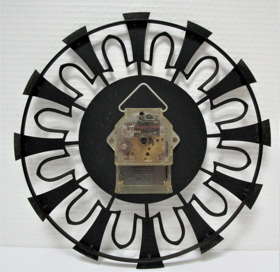 Image 1 of Wanduhr Metall Deutsches Design 60er Jahre
