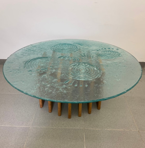 Image 1 of Mid-Century Couchtisch aus Glas, 1970er Jahre