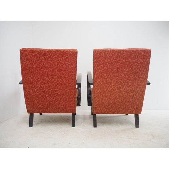 Image 1 of Paar Art-Déco-Sessel von Jindrich Halabala, Tschechoslowakei 1940er Jahre