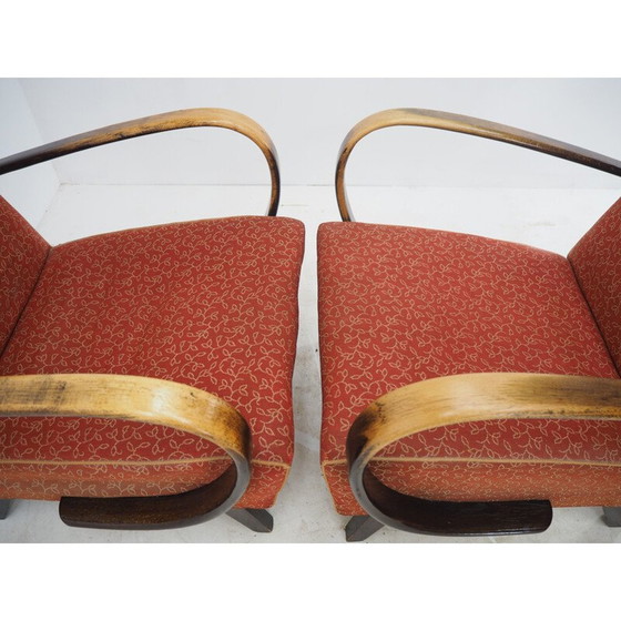 Image 1 of Paar Art-Déco-Sessel von Jindrich Halabala, Tschechoslowakei 1940er Jahre