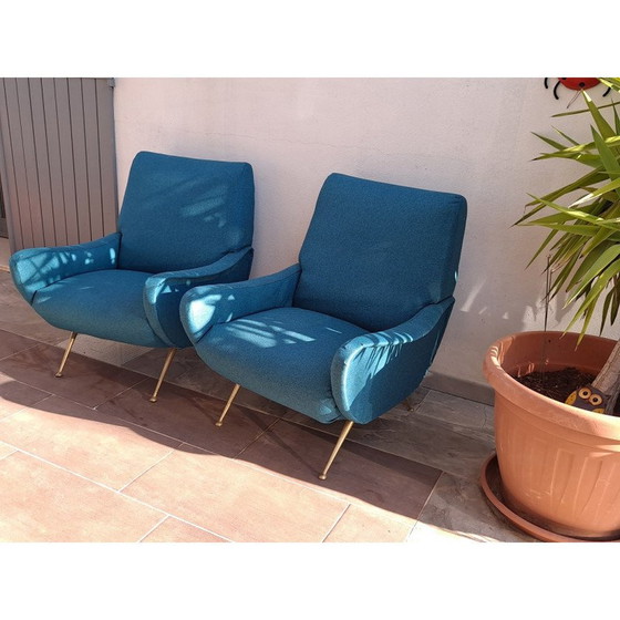 Image 1 of Paar Damensessel aus der Mitte des Jahrhunderts von Marco Zanuso für Arflex, 1950er Jahre