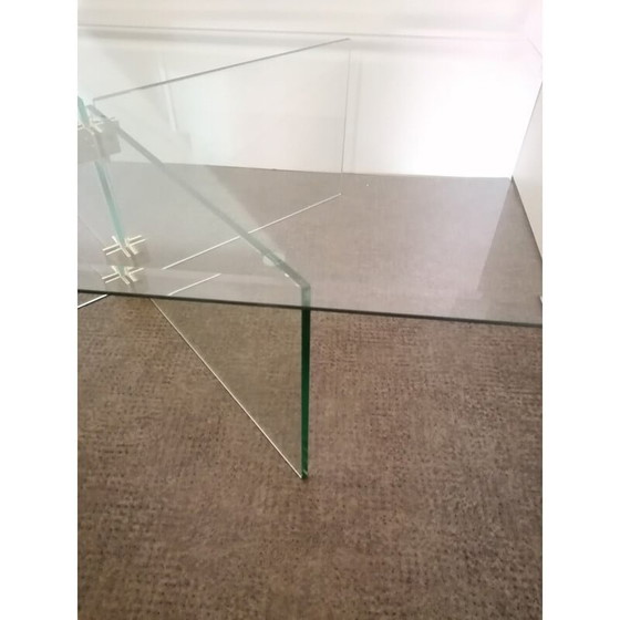 Image 1 of Vintage Couchtisch aus gehärtetem Glas und Messing von Leon Rosen für Pace Collection, 1970