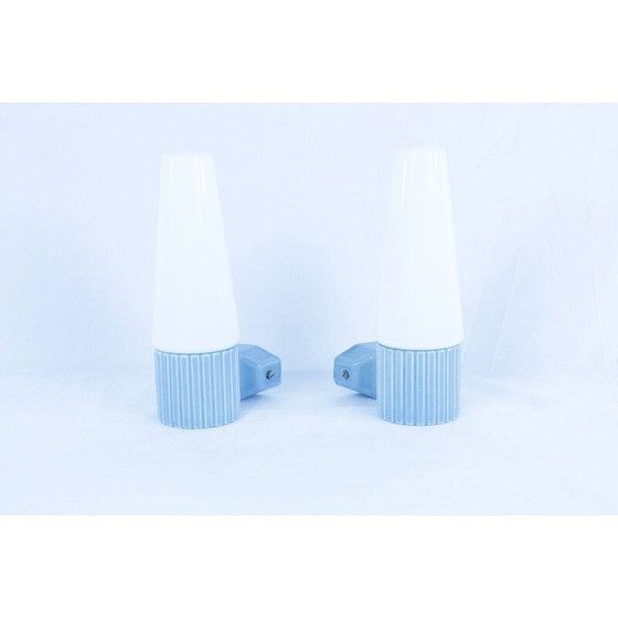 Image 1 of Paar alte Badezimmerleuchten aus Opalglas von Sigvard Bernadotte für Ifo, 1960