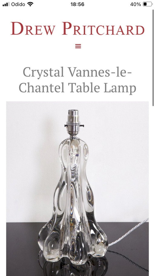 Vannes-Le-Chatel Tischlampe 1950/60er Jahre "Drew Pritchard"