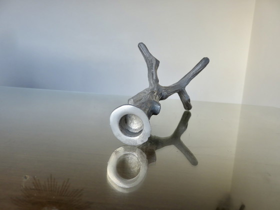 Image 1 of Kerzenhalter "Baum" Brutalistisch Aus Aluminiumguss 70er Jahre
