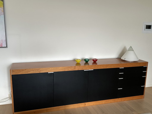 Pastoe Sideboard L-Serie, Schwarz mit Kirschholz