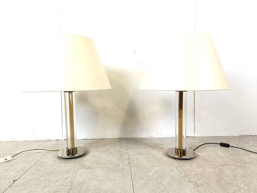 2x Große Tischlampen aus Vintage-Lucit