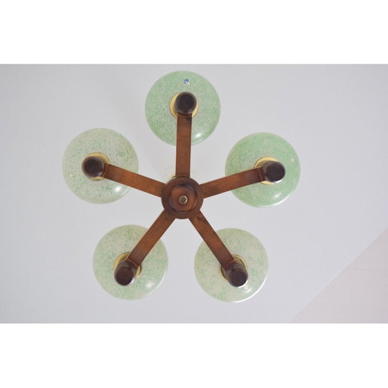 Image 1 of Mid-Century Holz Kronleuchter 1970er Jahre