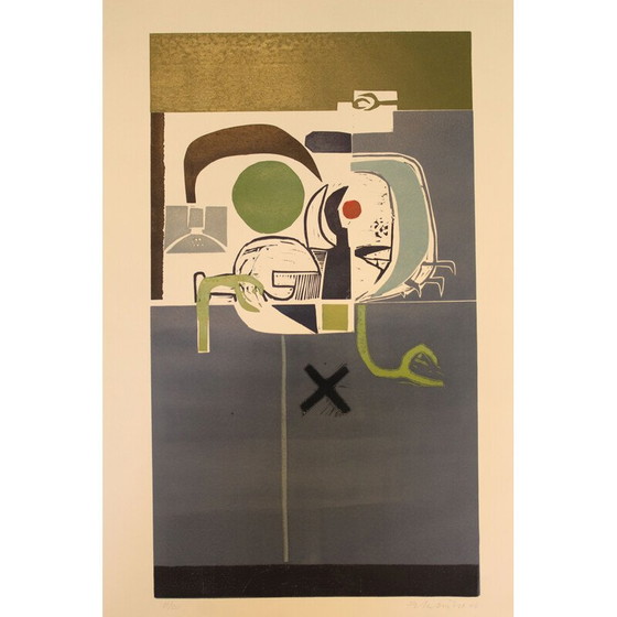 Image 1 of Satz von 6 abstrakten Gemälden von Ennio Tamburi, Italien 1966