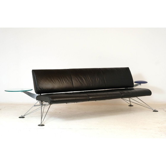 Image 1 of Vintage Leder Wing 3-seter Sofa von Roy Fleetwood für Vitra, 1990er Jahre